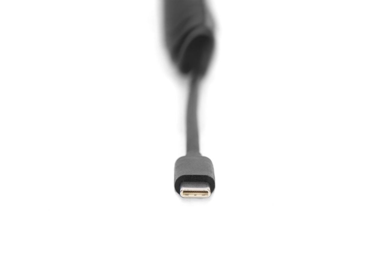 Digitus USB 2.0 USB C to Lightning Spiral Cable 1m Black
