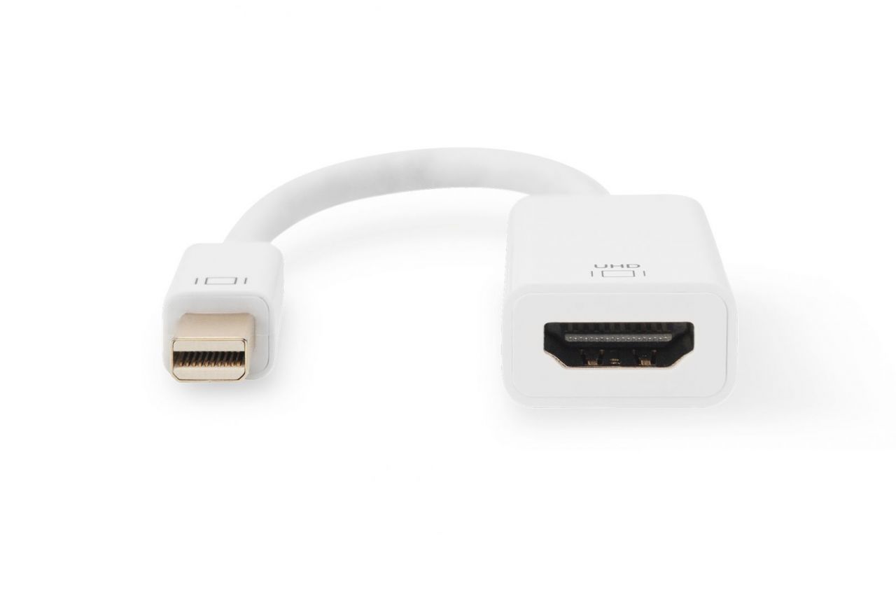 Digitus DisplayPort adapter cable mini DP - HDMI type A M/F 0,2m White