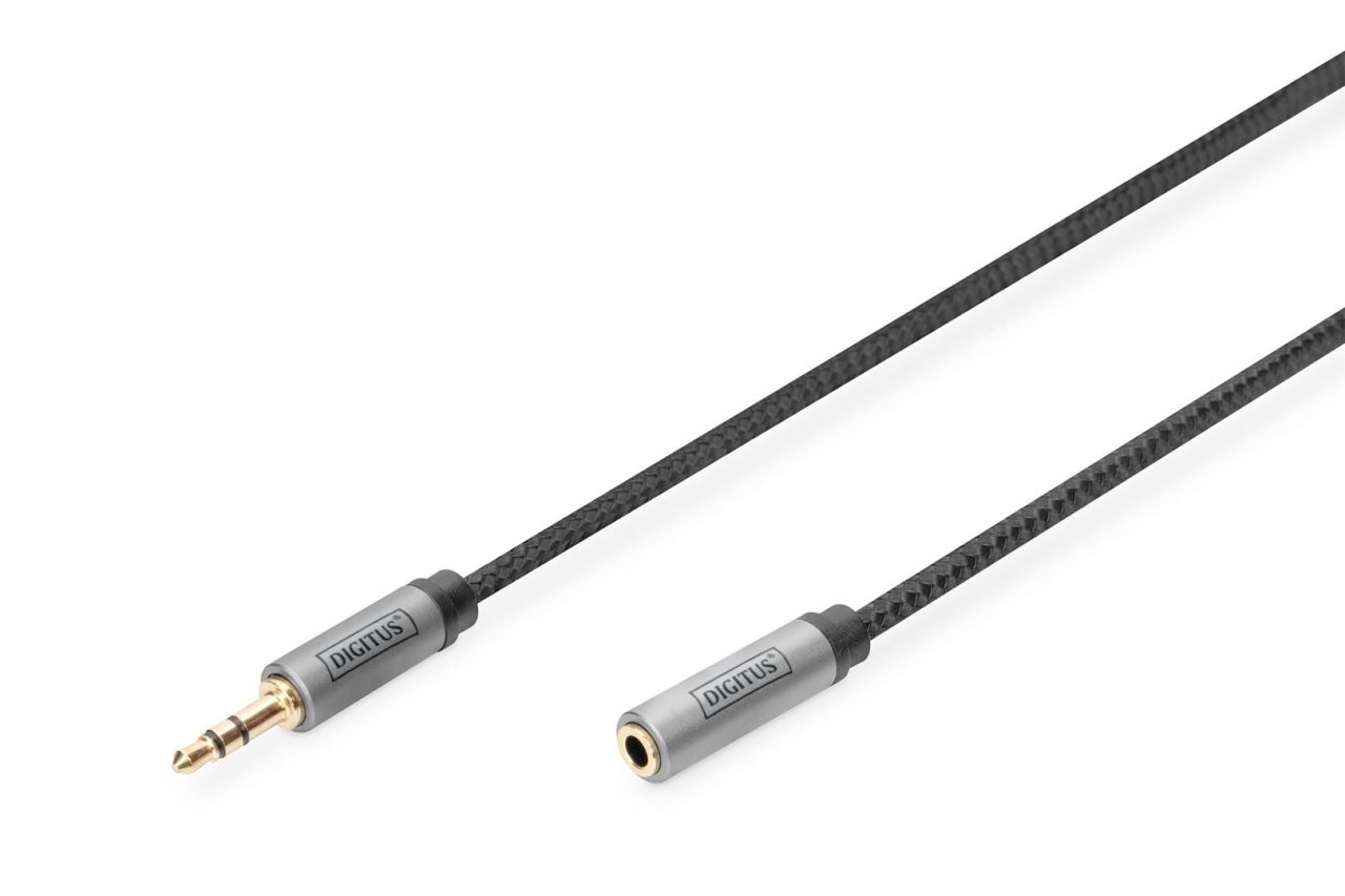 Digitus Audio Extension Cable, 3.5 mm jack to 3.5 mm socket 1m Black