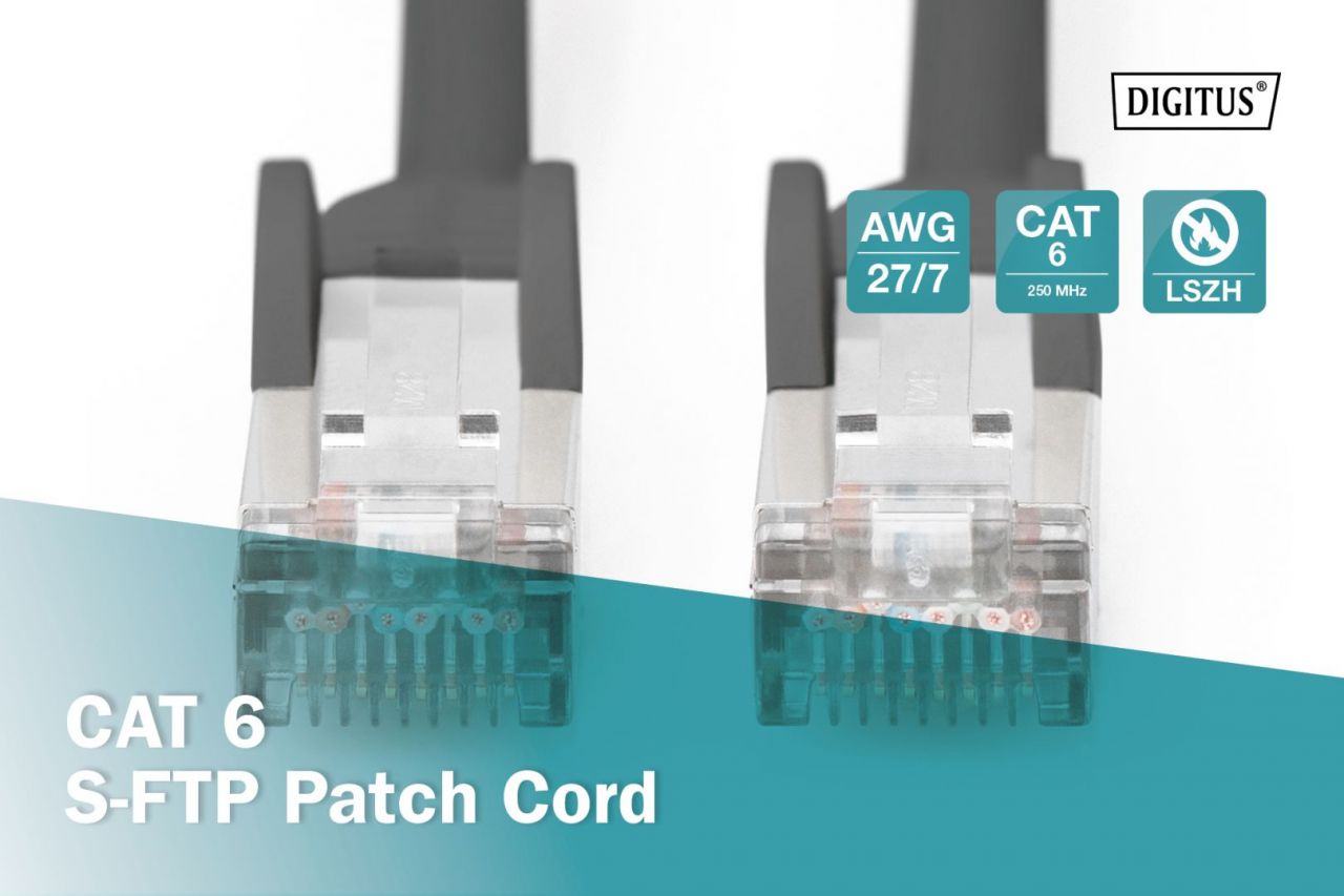 Digitus CAT6 SF-UTP Patch Cable 10m Black