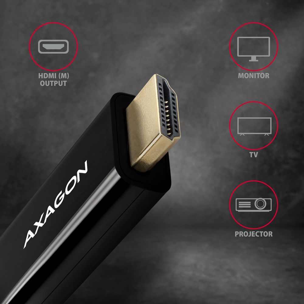 AXAGON RVD-HI14C2 DisplayPort to HDMI active cable 4K@30Hz 1,8m Black