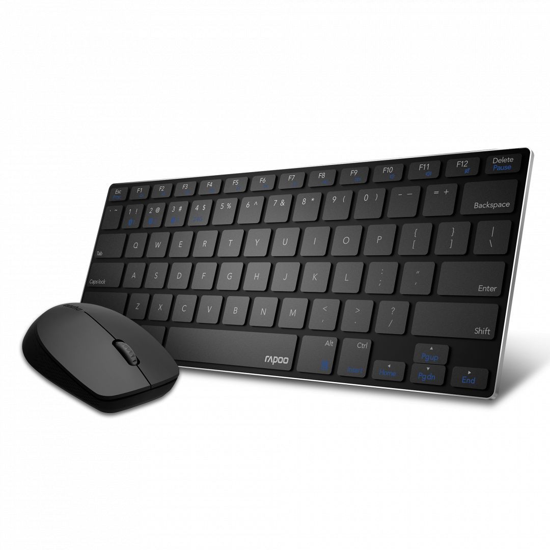 Rapoo 9000M Multi-mode Wireless Ultra-slim Keyboard ENG + Mouse Black