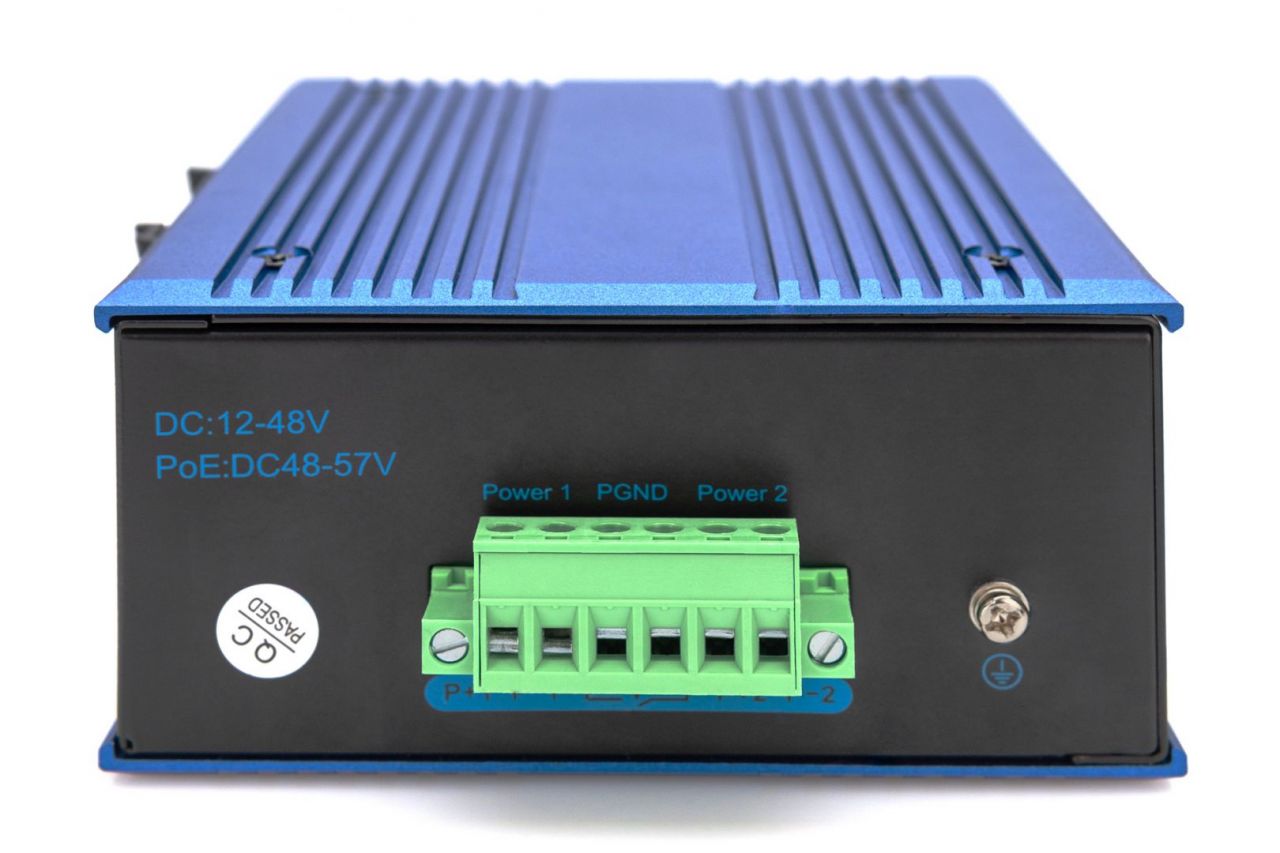 Digitus DN-651132 8-Port 10/100Base-TX to 100Base-FX Industrial Ethernet Switch Blue