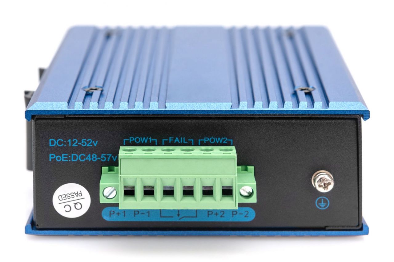 Digitus DN-651130 4-Port 10/100Base-TX to 100Base-FX Industrial Ethernet Switch Blue