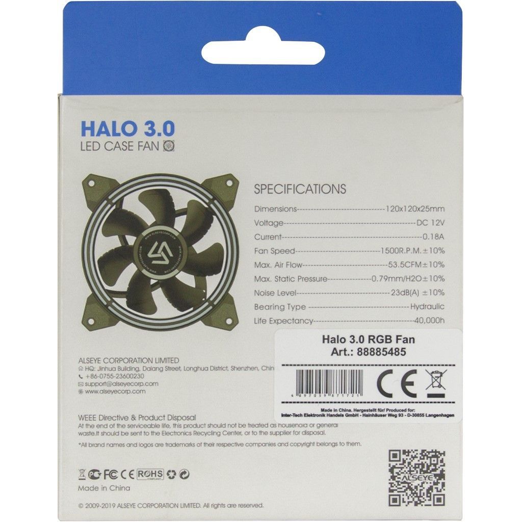 Inter-Tech Alseye Halo 3.0 Fan 120mm RGB
