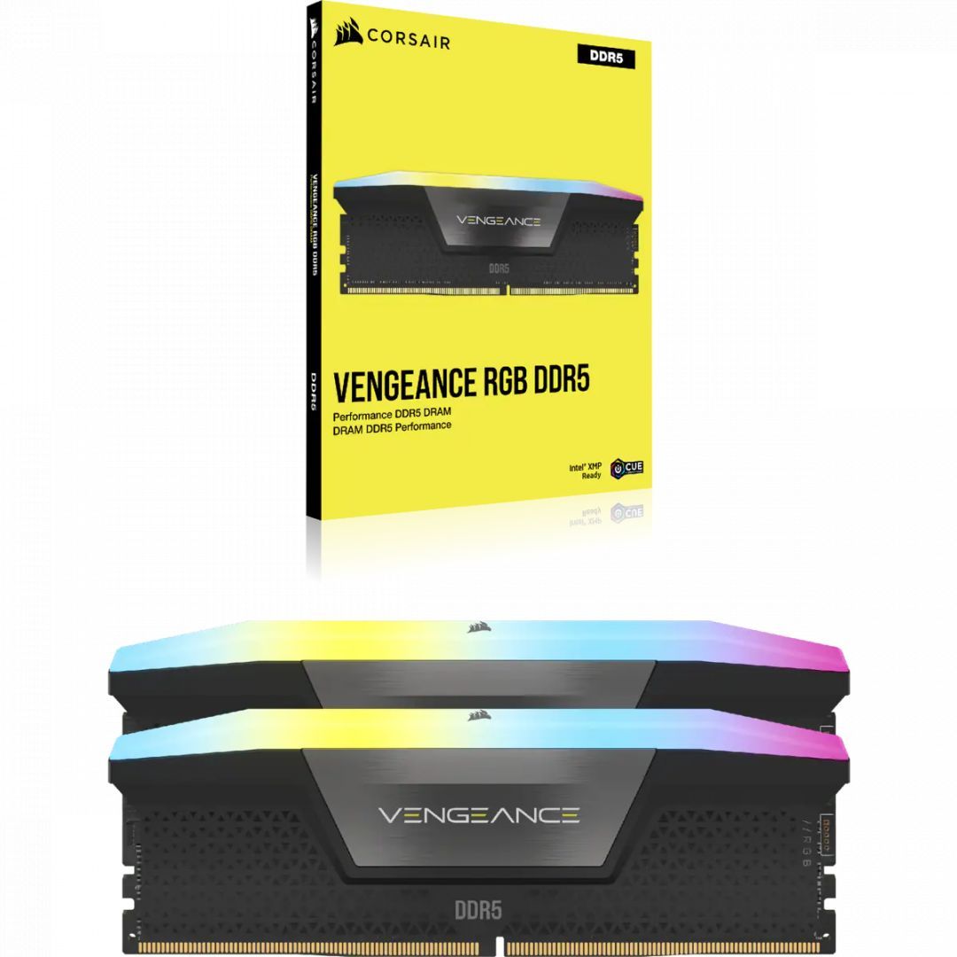 Corsair 32GB DDR5 5600MHz Kit(2x16GB) Vengeance RGB Black