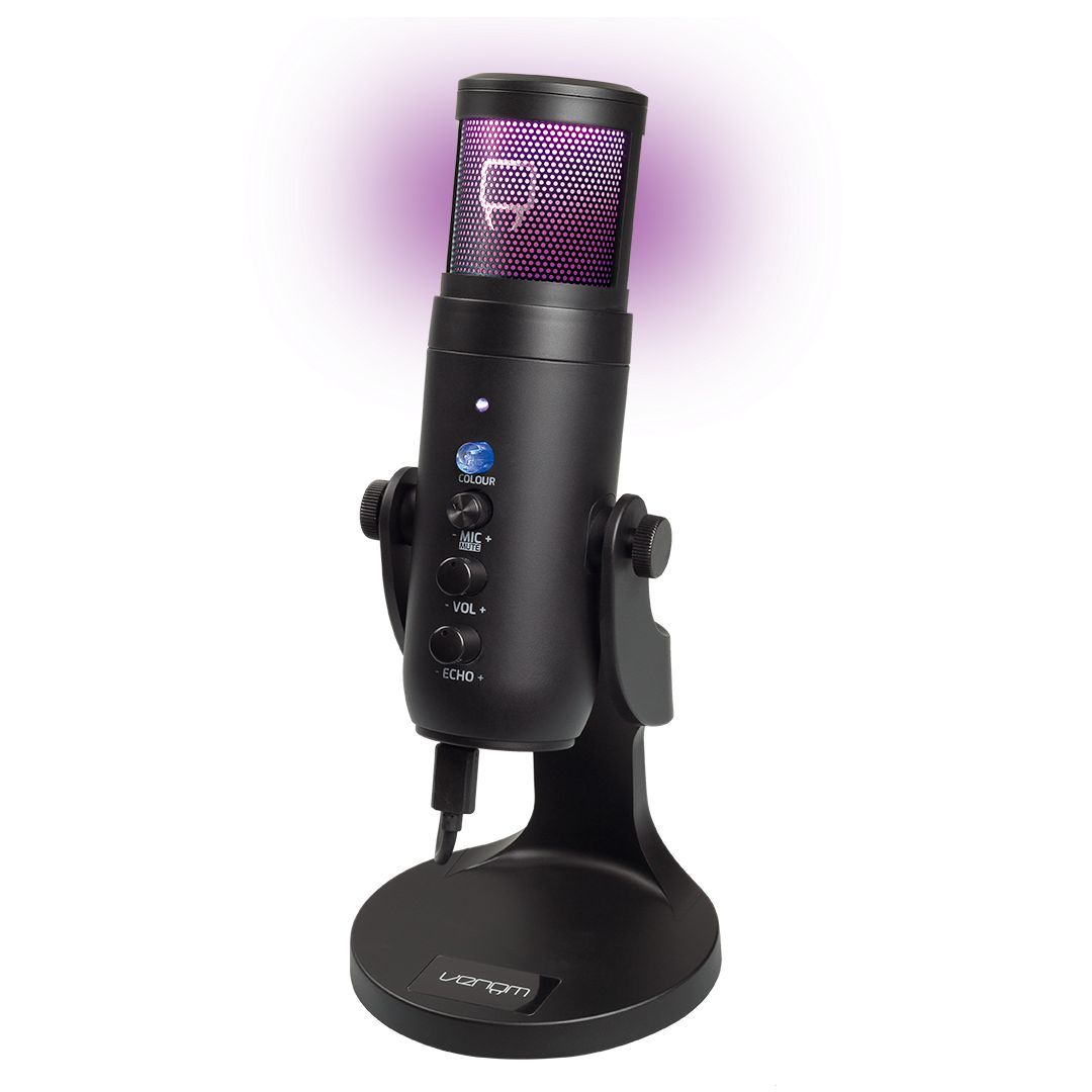 Venom VS2868 LED Streaming Microphone Black