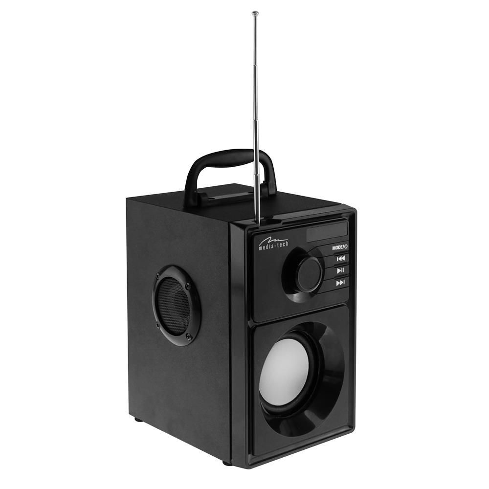 Media-Tech MT3179 Boombox Silver Bluetooth Speaker Black