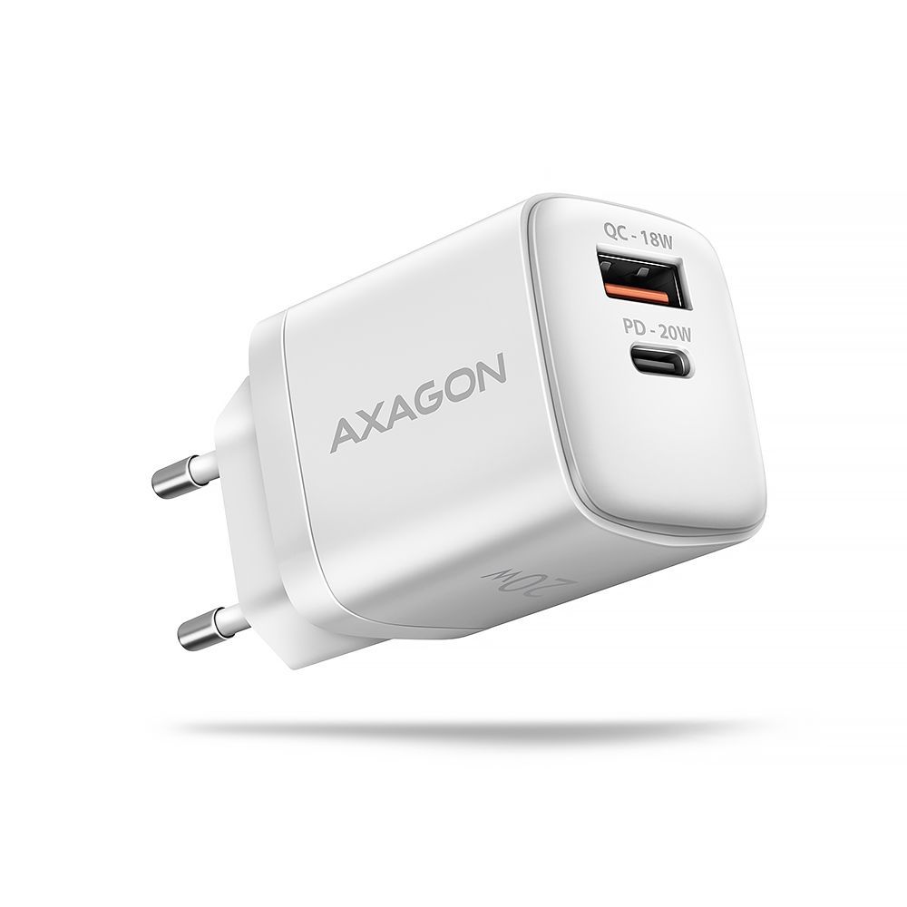 AXAGON ACU-PQ20W ACU-PQ20 PD3.0 & QC4+ Dual Outputs Wall Charger 20W White