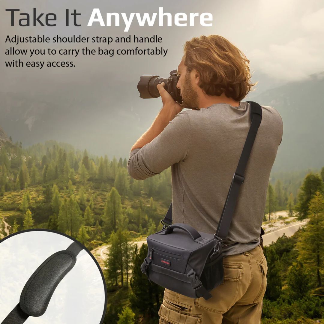 Promate Arco-L Compact SLR Camera bag with Adjustable Compartment Black