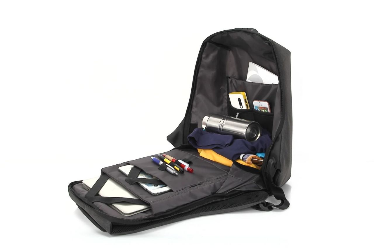 Promate Defender-16 Anti-Theft Backpack for Laptop with Integrated USB Charging Port 16" Black
