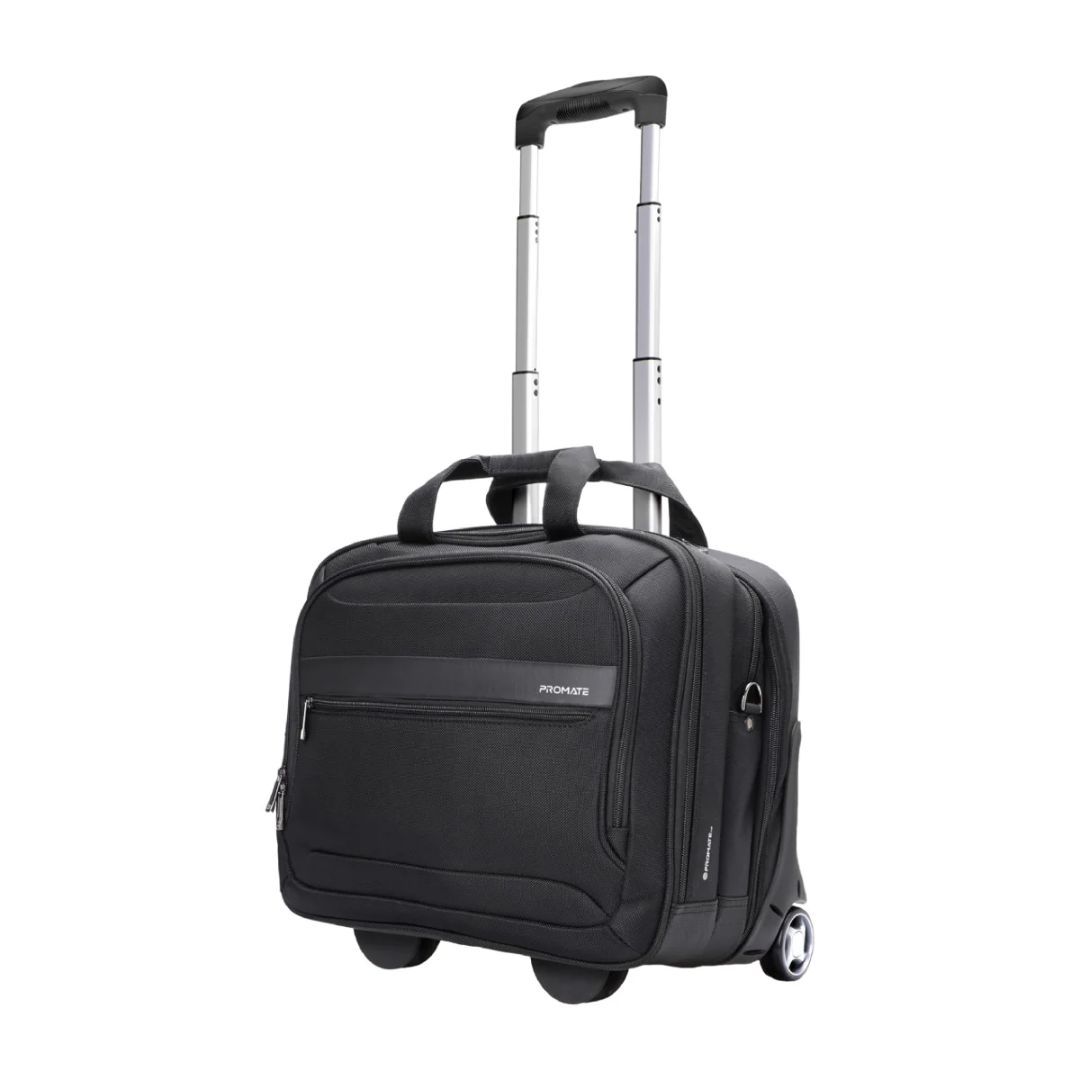 Promate Persona-TR Versatile Travel Trolley Bag for Laptop with Multiple Compartments 16" Black