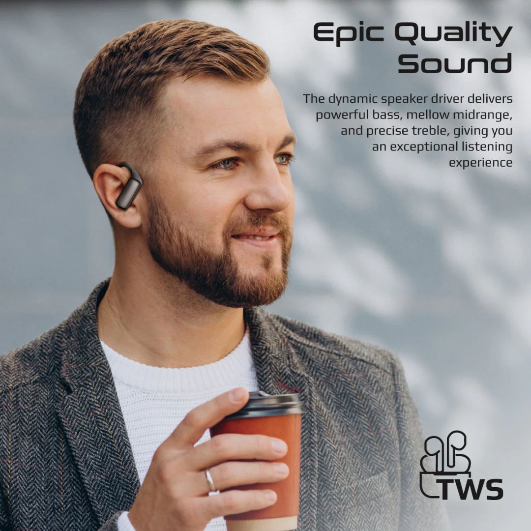 Promate Epic SportFit High Definition ENC TWS Wireless Earbuds with IntelliTouch Headset Black