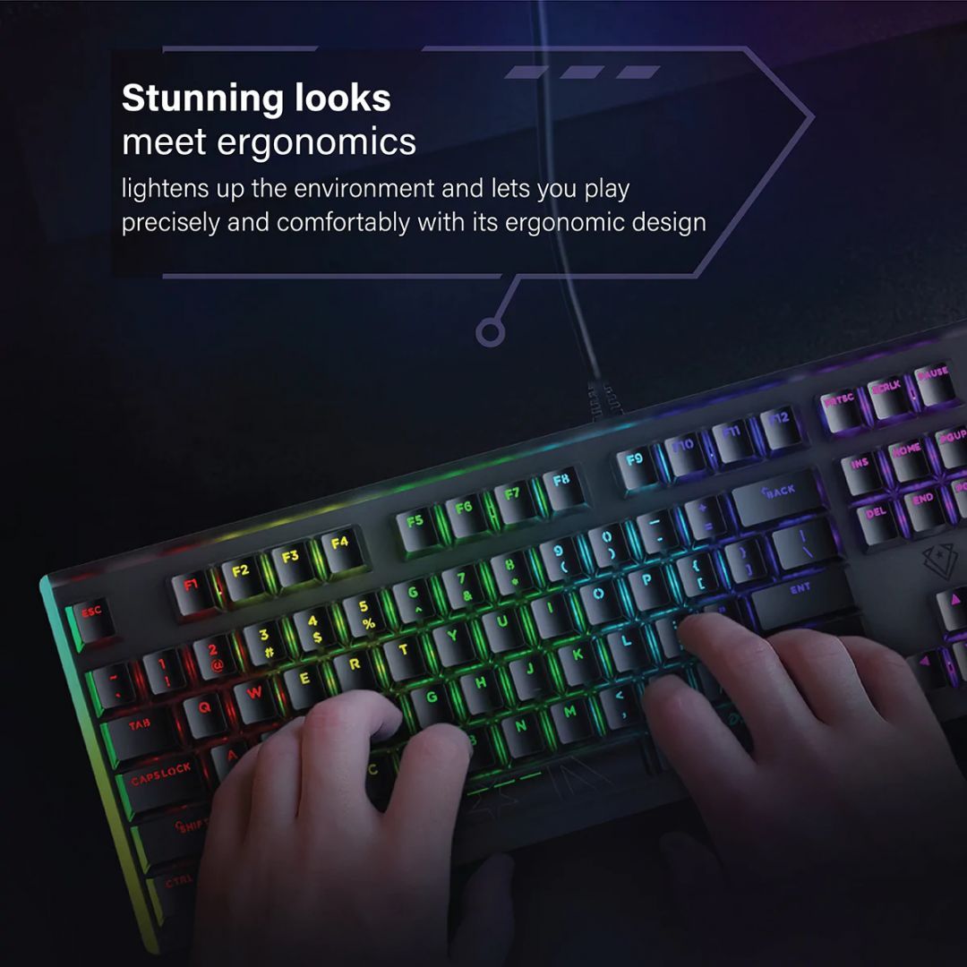 VERTUX Commando RGB Mechanical Gaming Keyboard Black US