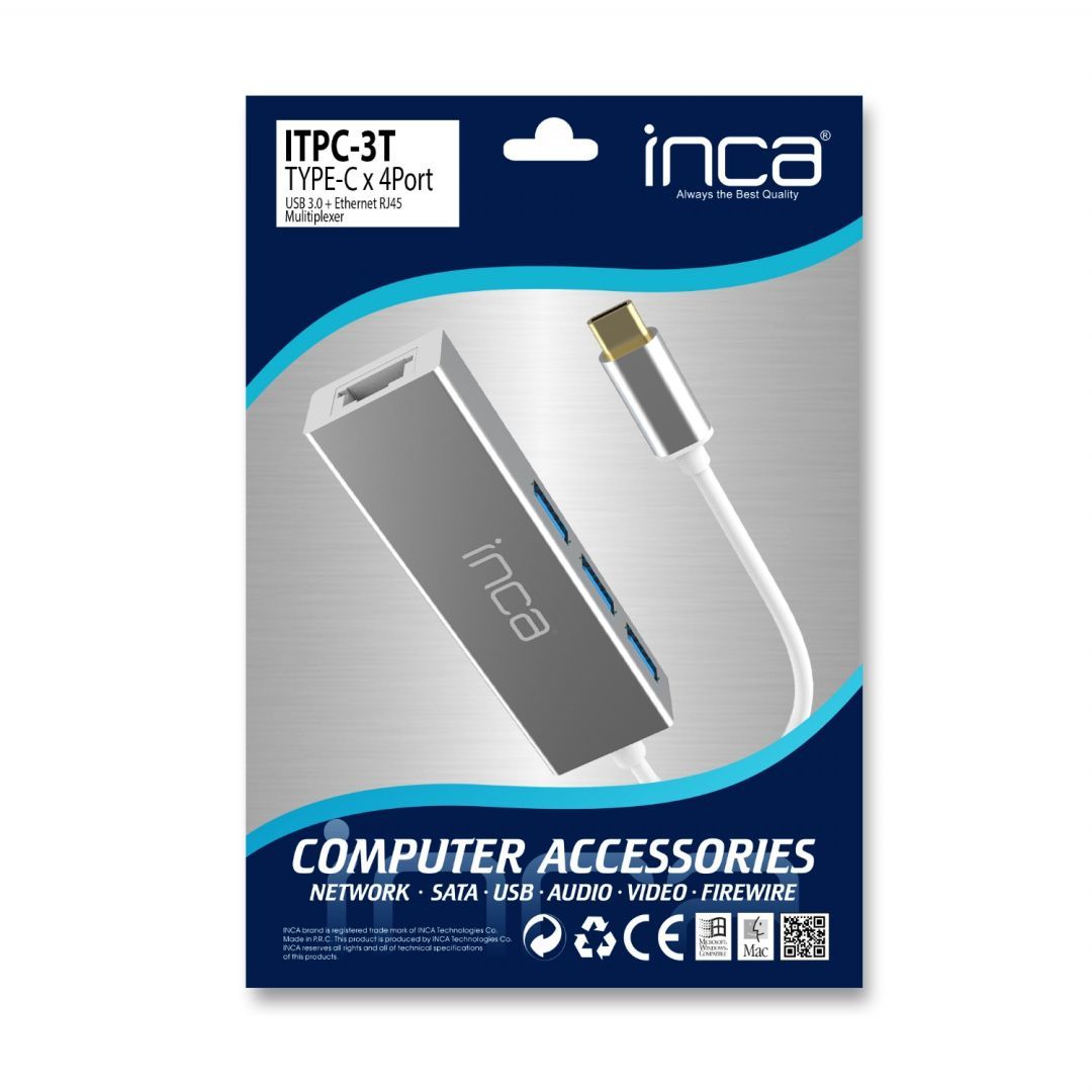 INCA ITPC-3T USB3.0 + Eternet RJ45 Multiplexer Silver