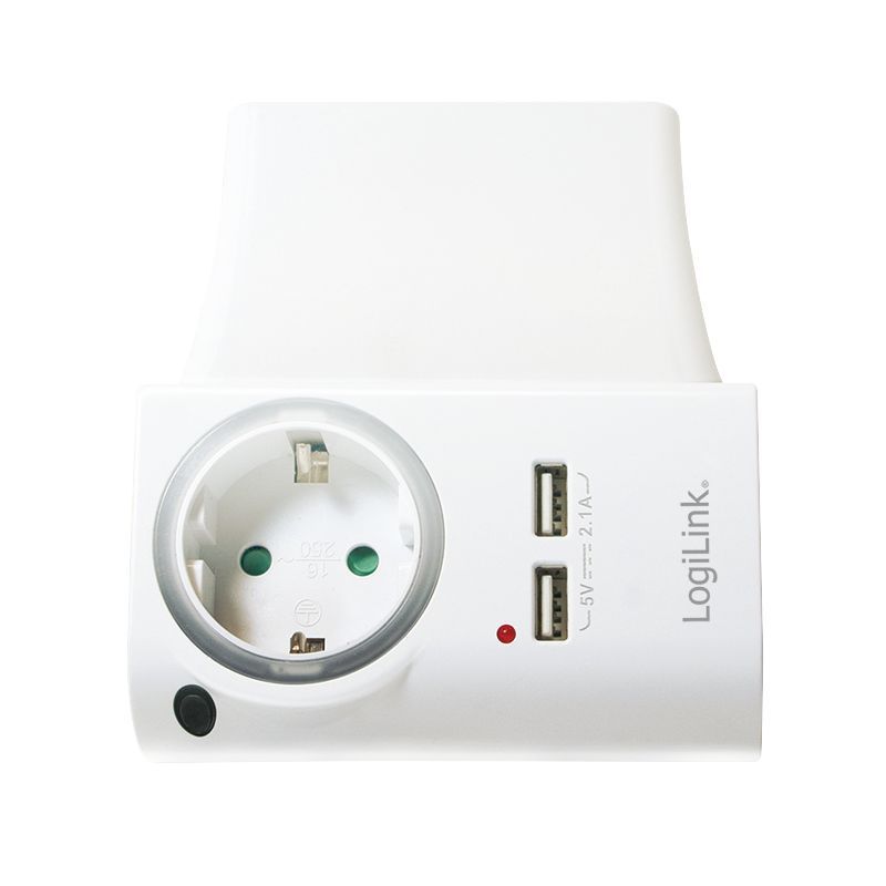 Logilink PA0165 USB Power Socket Adapter 2xUSB ports with phone holder