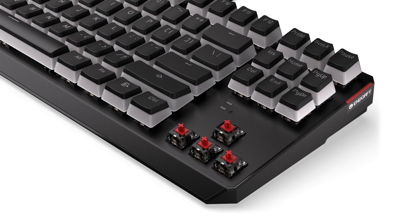 Endorfy Thock TKL Pudding Red Switch Mechanical Keyboard Black US