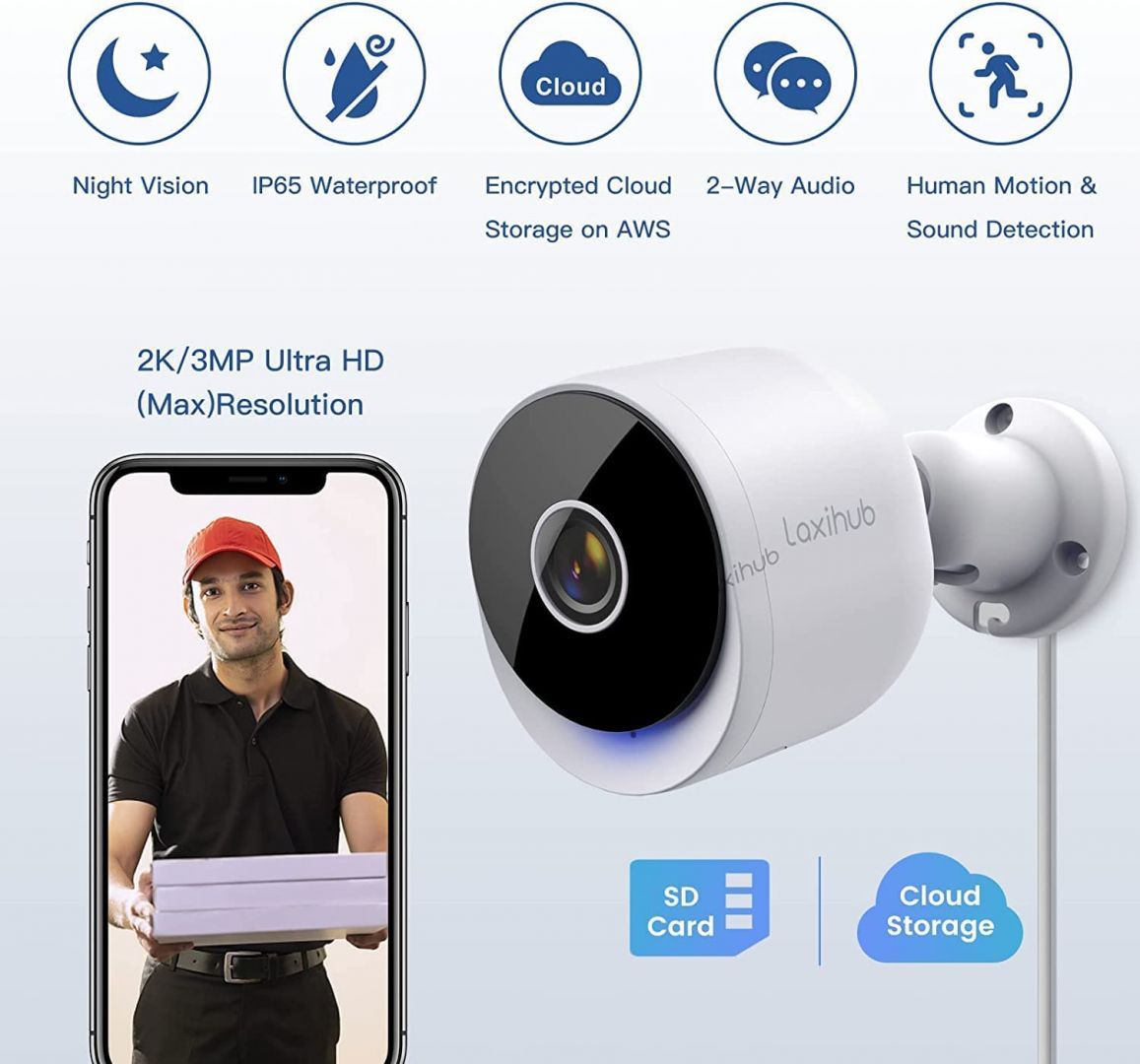 Laxihub O2 Outdoor Weather-Proof Wi-Fi Bullet Camera