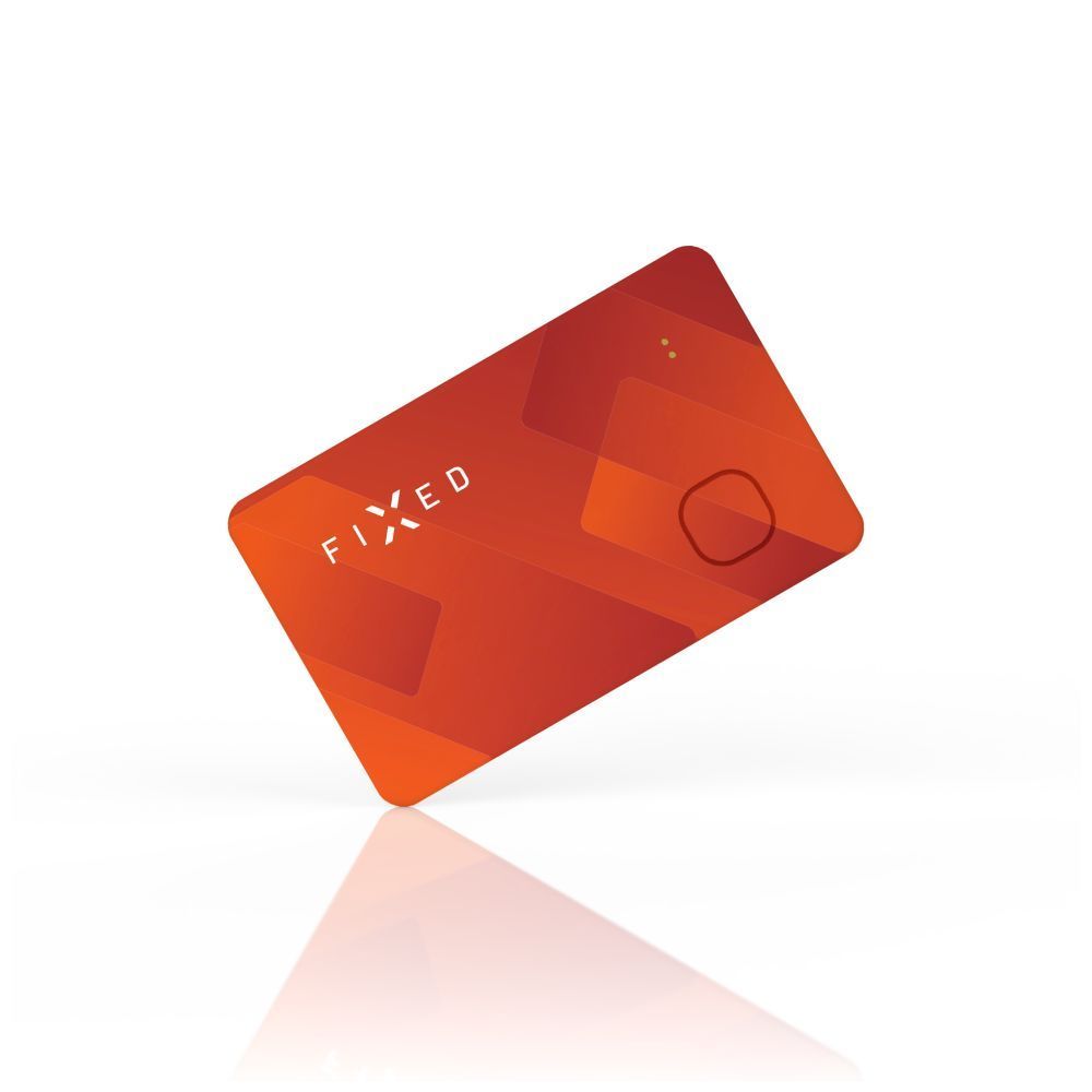 FIXED Smart tracker Tag Card with Find My support Wireless Charging Orange