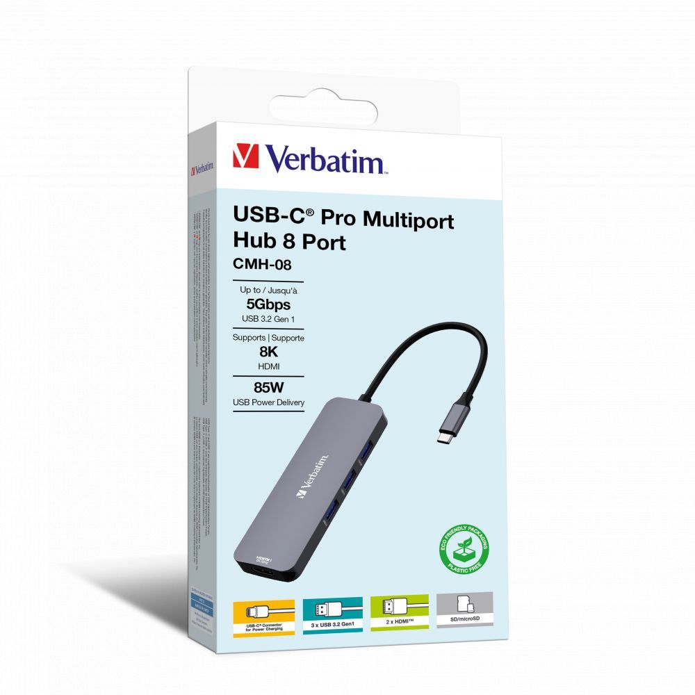 Verbatim CMH-08 8 Ports USB-C Pro Multiport Hub