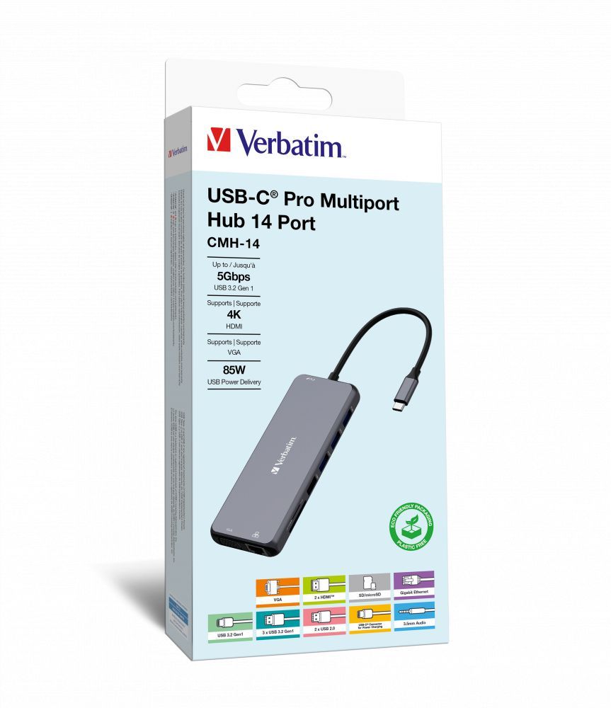 Verbatim CMH-14 14 Ports USB-C Pro Multiport Hub