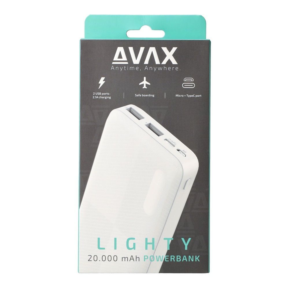 Avax PB201W LIGHTY 20000mAh PowerBank White
