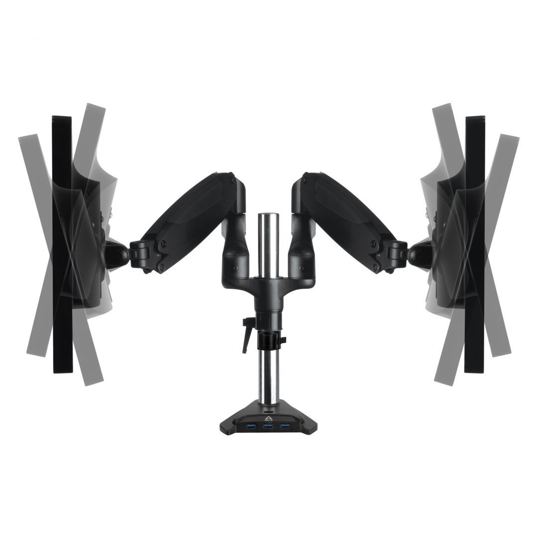 Arctic Z2-3D Gen 3 Desk Mount Gas Spring Dual Monitor Arm Black