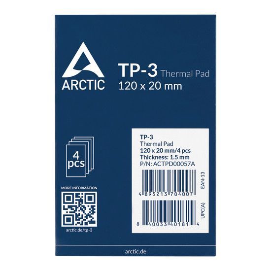 Arctic TP-3 120x20x1,5mm Hővezető lap (4lap/csomag)