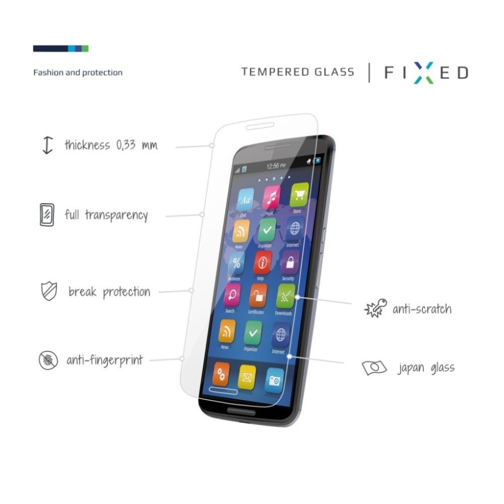 FIXED üvegfólia csak sík felületre Apple iPhone 7/8/SE (2020) telefonokhoz