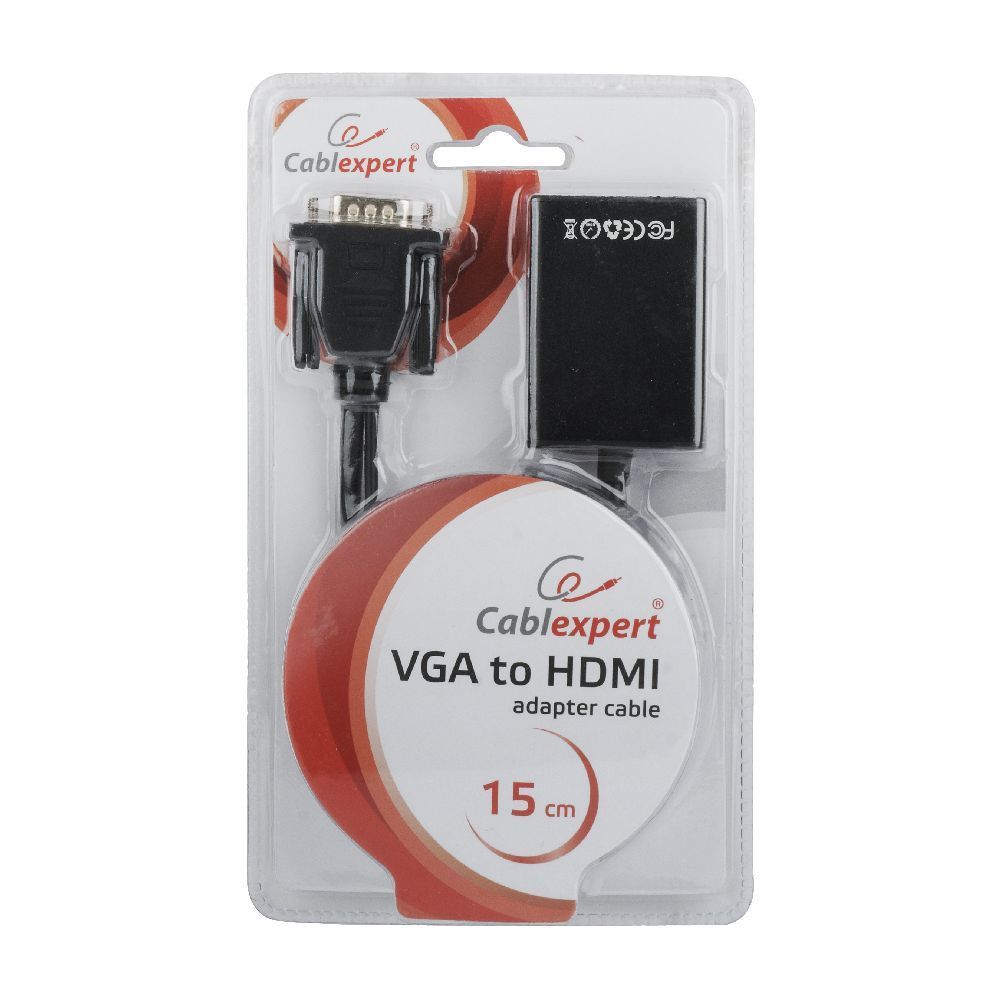 Gembird A-VGA-HDMI-01 VGA to HDMI adapter cable 0,15m Black