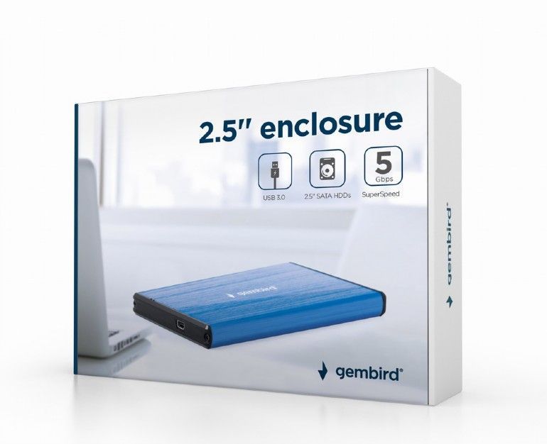 Gembird EE2-U3S-3-DB USB3.0 2,5" Enclosure Aluminium DeepBlue