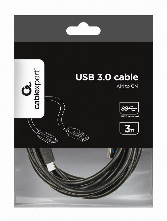 Gembird CCP-USB3-AMCM-10 USB 3.0 AM to Type-C cable AM/CM 3m Black