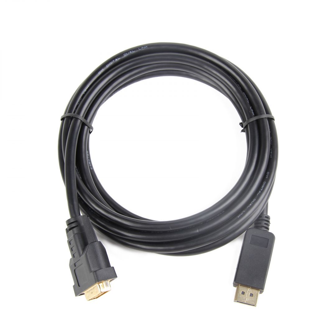 Gembird CC-DPM-DVIM-3M DisplayPort to DVI-D (Dual Link) (24+1) adapter cable 3m Black
