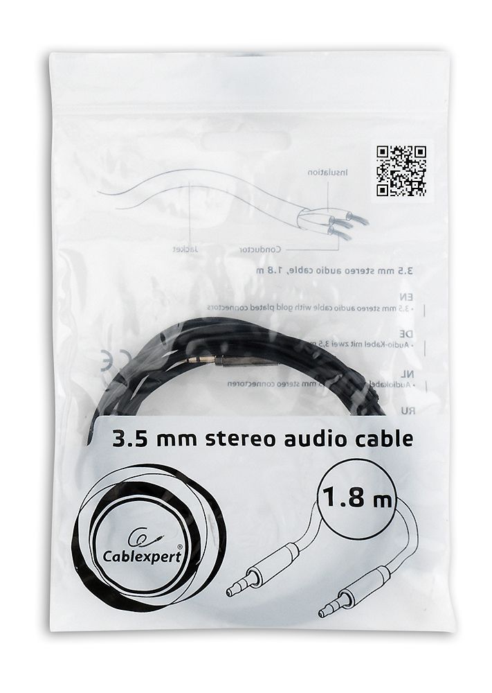 Gembird Jack Stereo 3,5mm M/M audio cable 1,8m Black