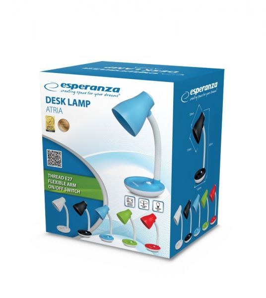 Esperanza Atria E27 Desk Lamp Blue