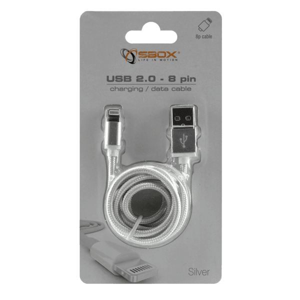 SBOX USB A Male -> Lightning cable 1,5m Rose Silver