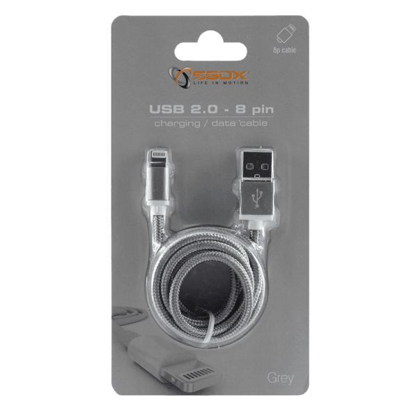 SBOX USB A Male -> Lightning cable 1,5m Grey