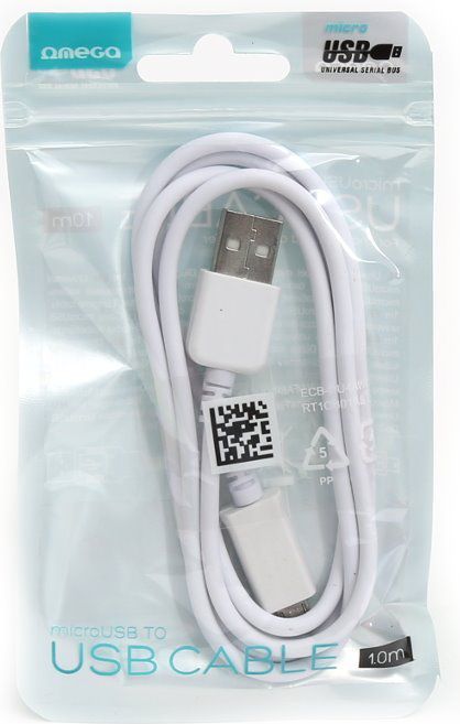 Platinet microUSB to USB cable 1m White