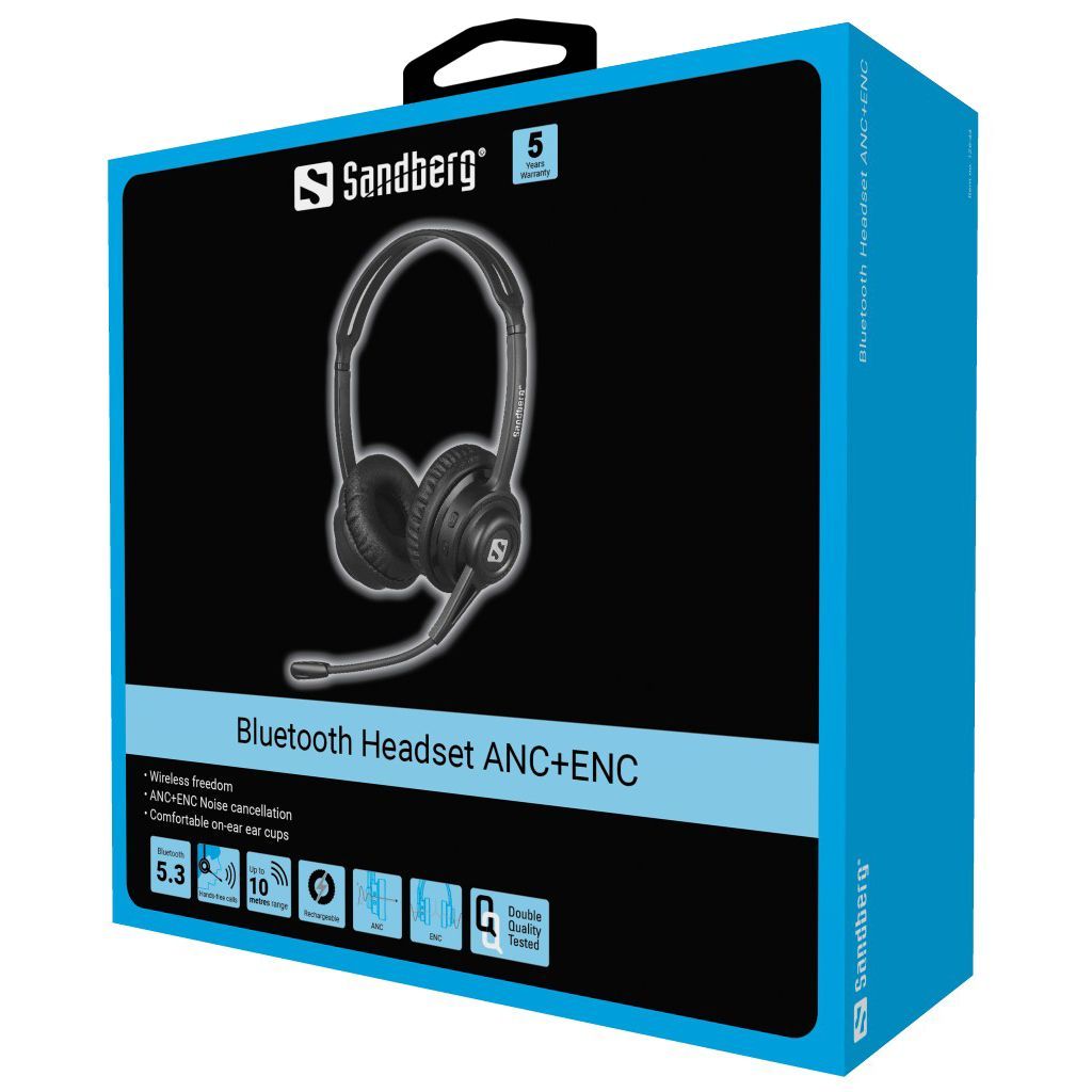 Sandberg Bluetooth Headset ANC+ENC Black