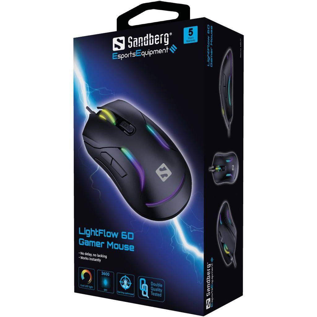 Sandberg LightFlow 6D Gamer mouse Black