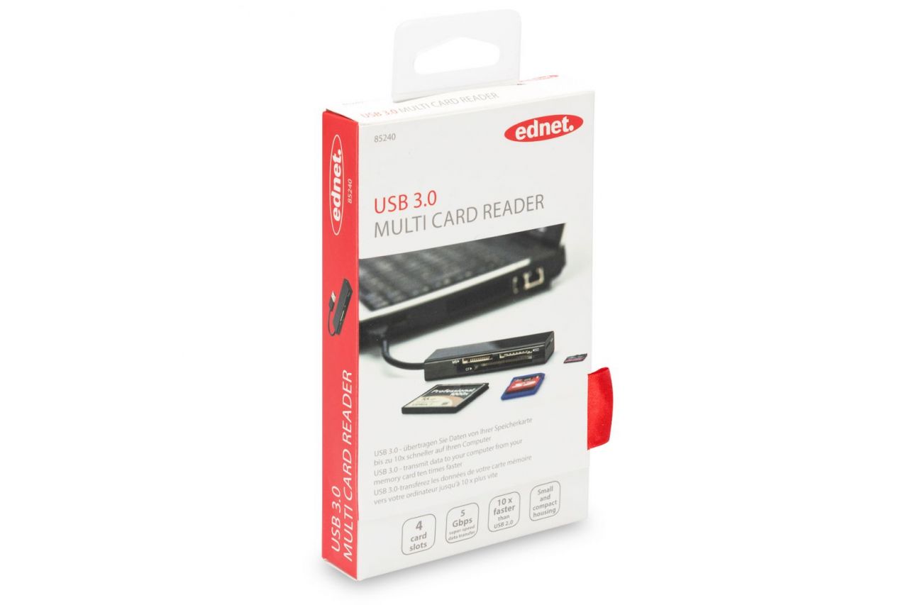 Ednet USB 3.0 Card reader, 4-port