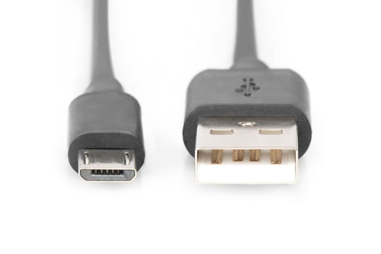 Assmann USB 2.0 connection cable, type A - micro 3m Black