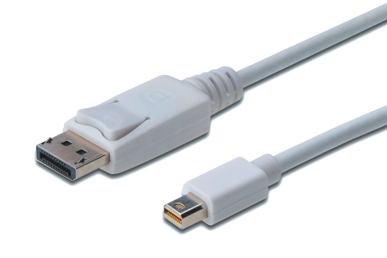 Assmann DisplayPort connection cable, mini DP - DP 1m White