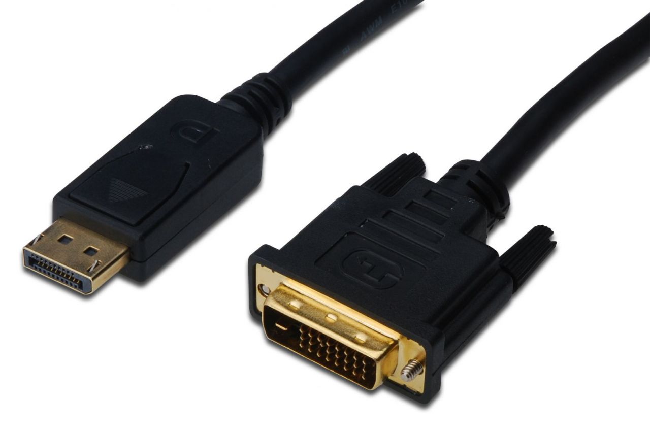 Assmann DisplayPort adapter cable, DP - DVI-D (Dual Link) (24+1) 2m Black