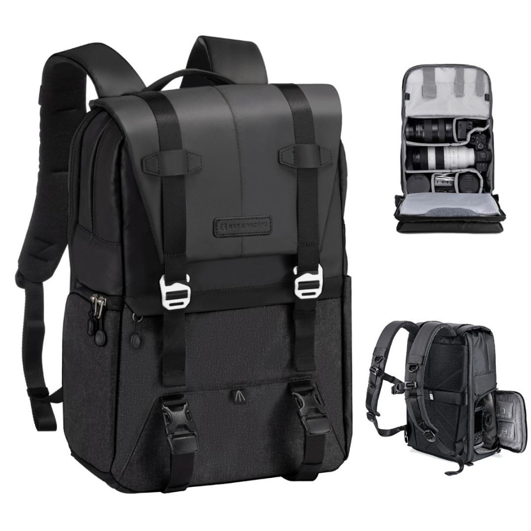 K&F Concept Multifunctional Camera Backpack 20L 15,6" Waterproof with Tripod Straps Black/Grey
