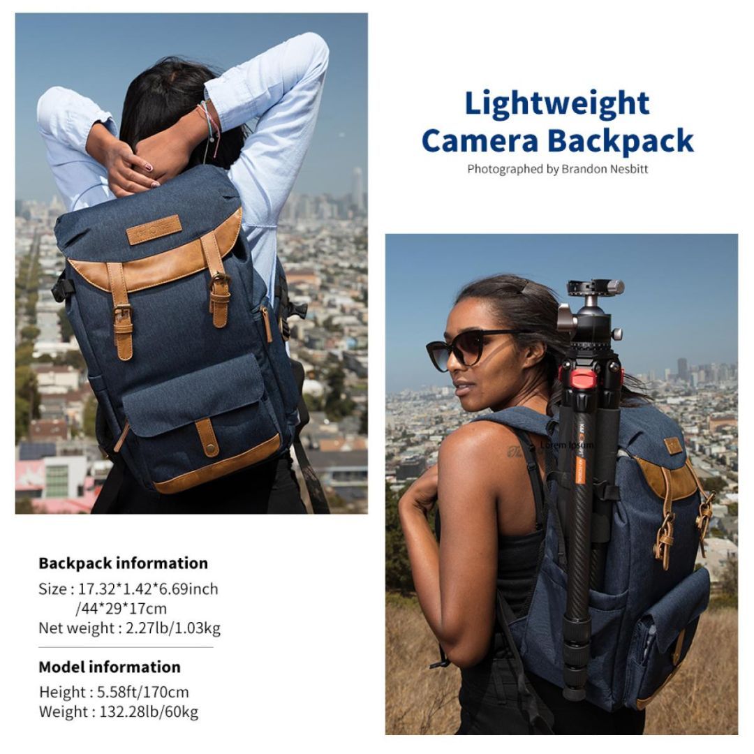 K&F Concept Multifunctional Camera Backpack 17L 15,6" Blue