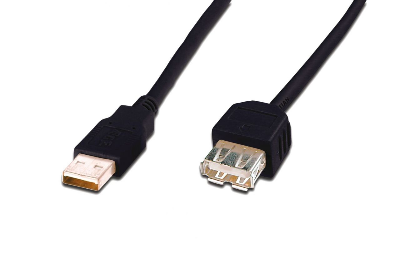 Assmann USB 2.0 extension cable, type A 5m Black