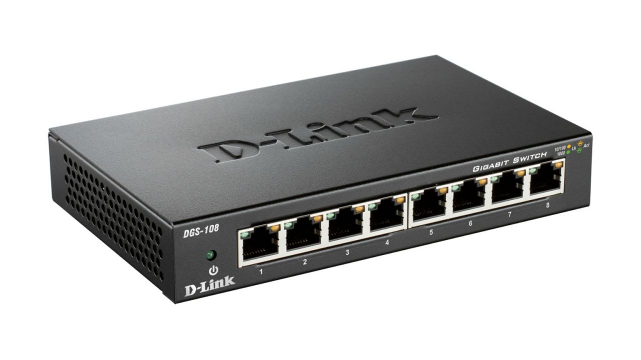 D-Link DGS‑108 8‑Port Gigabit Unmanaged Desktop Switch