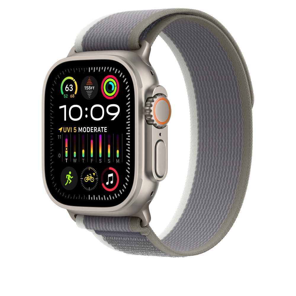 Apple Watch 49mm Trail Loop Band S/M Green/Grey