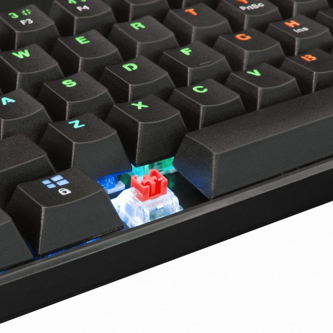White Shark GK-2022B Shinobi Red Switches Mechanical 60% Gaming Keyboard Black US